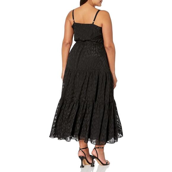 NWT City Chic Maxi Trixie Black Leopard Print Faux Wrap Dress Size XL - Picture 9 of 9